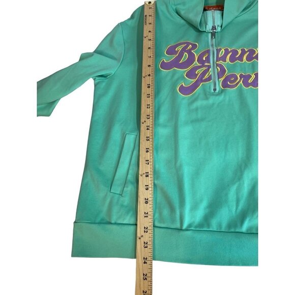 Banni Peru Women's Green Mint Quarter Zipper Sweatshirt with Pockets Size XL - Picture 4 of 10